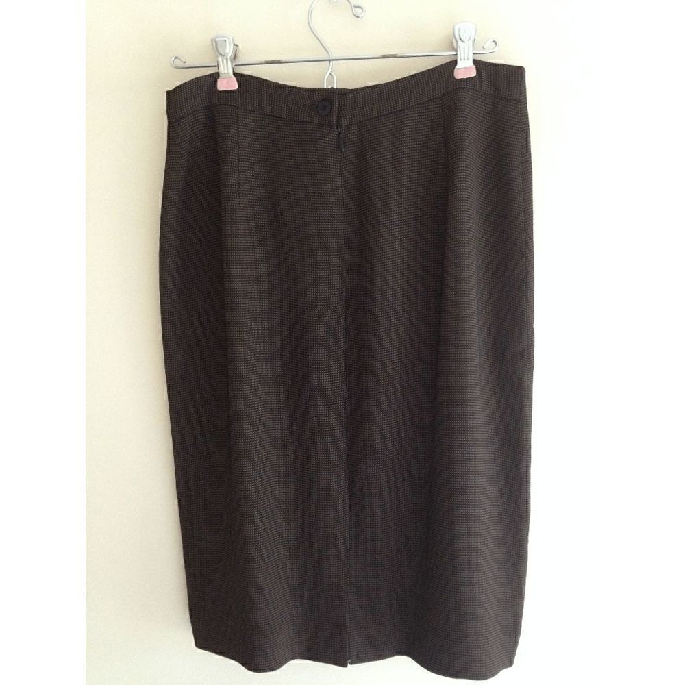 Garfield & Marks Womens Lined Pleated Front Pencil Skirt Black Sz 8 Petite